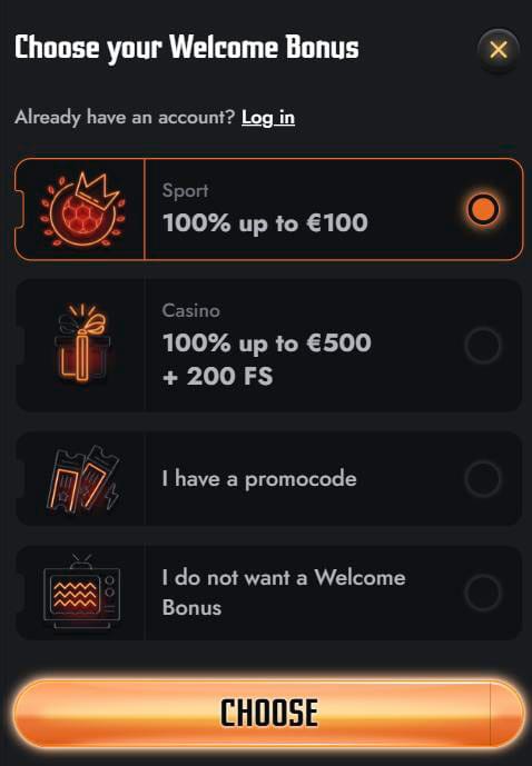 choose bonus gransino